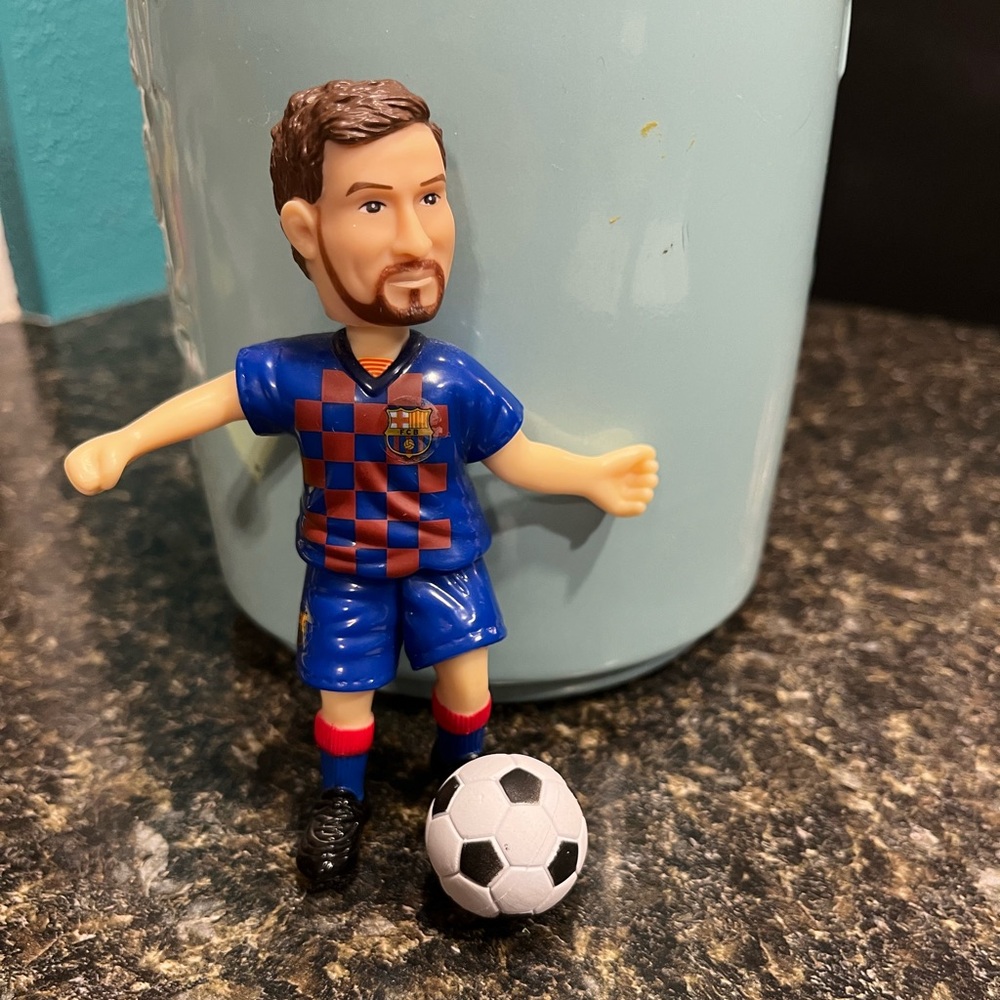 Lionel Messi Soccer Action Figure with Ball.